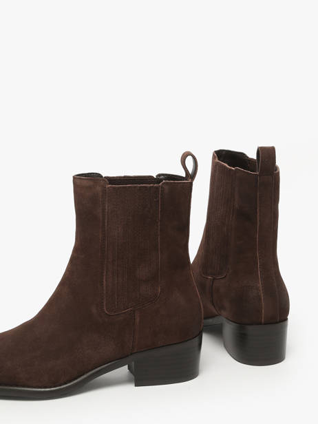 Enkellaarsjes Uit Leder Inuovo Bruin women E07001 ander zicht 2